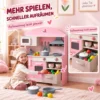 Kinderküche Kinder Holz Spielküche Zubehör Mit Licht & Sound Stoffschublade Backofen Herd Spüle Mikrowelle