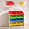 Kinderregal, 4 stufig Spielzeugregal Mit 12 Herausnehmbaren Aufbewahrungsboxen 85,5 X 40 X 88,5 Cm, Mehrfarbig