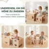 Kinderschreibtisch Mit Stuhl 3 fach Höhenverstellbar Kindersitzgruppe Mit Kindertruhenbank Griffe 1,5 3 Jahre