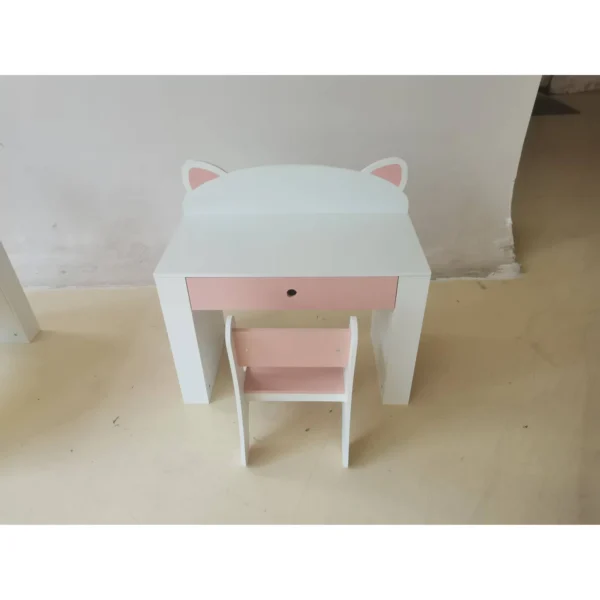 Kindertafel Met Stoel 2 delige Kinderzitgroep Met Boekenplank Lade Vos ontwerp Voor Kinderen 3 8 Wit+Roze
