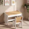 Kindertafel Met Stoel 2 delige Kinderzitgroep Met Lade Afgeronde Randen, Ruimtebesparend Voor Kinderen 3 8