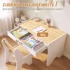 Kindertafel Met Stoel 2 delige Kinderzitgroep Met Lade Afgeronde Randen, Ruimtebesparend Voor Kinderen 3 8