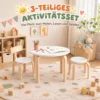 Kindertisch Mit 2 Stühlen 3 teilig Stapelbar Kindersitzgruppe Mit Abgerundete Ecken, Für 3 8 Jahren Weiß