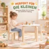 Kindertisch Mit 2 Stühlen 3 teilig Stapelbar Kindersitzgruppe Mit Abgerundete Ecken, Für 3 8 Jahren Weiß