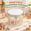 Kindertisch Mit 2 Stühlen 3 teilig Stapelbar Kindersitzgruppe Mit Abgerundete Ecken, Für 3 8 Jahren Weiß