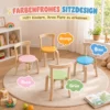 Kindertisch Mit 4 Stühlen 5 teilig Stapelbar Kindersitzgruppe Mit Abgerundete Ecken Für 3 8 Jahren, Mehrfarbig