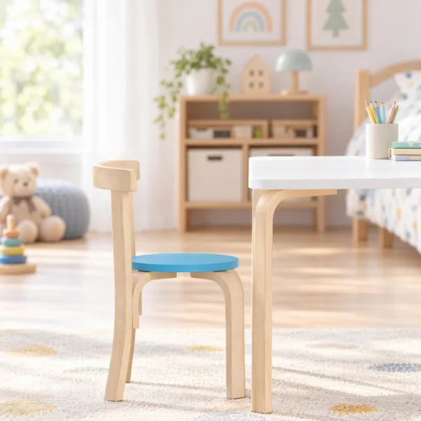 Kindertisch Mit 4 Stühlen 5 teilig Stapelbar Kindersitzgruppe Mit Abgerundete Ecken Für 3 8 Jahren, Mehrfarbig