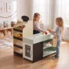 Kinderwinkel Met Krijtbord, Speelgoedvoedsel, Scanner, Kassa, Zijplanken, 44 Winkelaccessoires Van Hout Voor Kinderen Van 3 6 Jaar