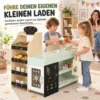 Kinderwinkel Met Krijtbord, Speelgoedvoedsel, Scanner, Kassa, Zijplanken, 44 Winkelaccessoires Van Hout Voor Kinderen Van 3 6 Jaar