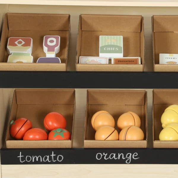Kinderwinkel Supermarkt Met Kassa, Bord, Planken En 61 Speelaccessoires Voor Kinderen Van 3 8 Jaar, Gemaakt Van Natuurhout