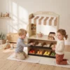 Kinderwinkel Supermarkt Met Kassa, Bord, Planken En 61 Speelaccessoires Voor Kinderen Van 3 8 Jaar, Gemaakt Van Natuurhout