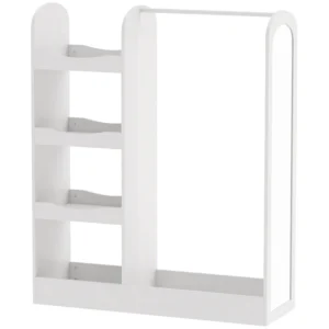 Kleiderständer Kinder Kleiderstange Mit Spiegel 5 Ablageflächen Kleiderstange Freistehend 90 X 30 X 108 Cm Weiß