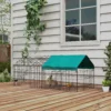 Klein Dierenverblijf Met Dak, 4 Deuren, Weerbestendig, Staal/polyester, 185x75x75cm, Zwart/Groen