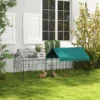 Klein Dierenverblijf Met Dak, 4 Deuren, Weerbestendig, Staal/polyester, 185x75x75cm, Zwart/Groen