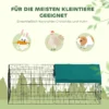 Klein Dierenverblijf Met Dak, 4 Deuren, Weerbestendig, Staal/polyester, 185x75x75cm, Zwart/Groen