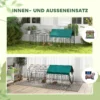 Klein Dierenverblijf Met Dak, 4 Deuren, Weerbestendig, Staal/polyester, 185x75x75cm, Zwart/Groen