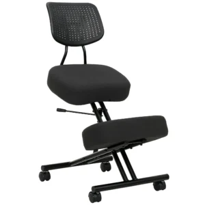 Kniestuhl Ergonomisch Höhenverstellbar Für Homeoffice Körperhaltung Kniehocker Mit Rückenlehne Schwarz