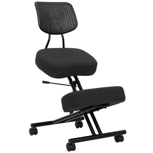 Kniestuhl Ergonomisch Höhenverstellbar Für Homeoffice Körperhaltung Kniehocker Mit Rückenlehne Schwarz