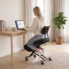 Kniestuhl Ergonomisch Höhenverstellbar Für Homeoffice Körperhaltung Kniehocker Mit Rückenlehne Schwarz