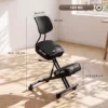 Kniestuhl Ergonomisch Höhenverstellbar Für Homeoffice Körperhaltung Kniehocker Mit Rückenlehne Schwarz