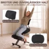 Kniestuhl Ergonomisch Höhenverstellbar Für Homeoffice Körperhaltung Kniehocker Mit Rückenlehne Schwarz