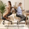 Kniestuhl Ergonomisch Höhenverstellbar Für Homeoffice Körperhaltung Kniehocker Mit Rückenlehne Schwarz