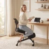 Kniestuhl Ergonomisch Höhenverstellbar Für Homeoffice Körperhaltung Kniehocker Mit Rückenlehne Schwarz