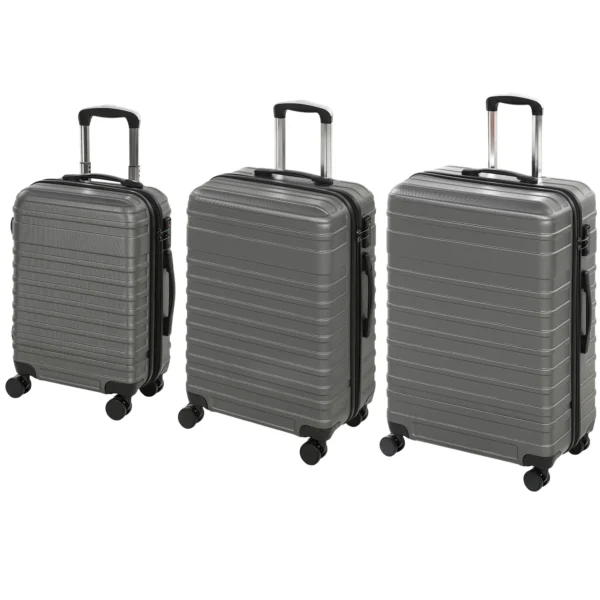 Kofferset, In Elkaar Passende Reiskoffers Met TSA slot En 360° Wielen, 20/24/28 Inch In Donkergrijs