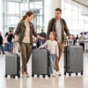Kofferset, In Elkaar Passende Reiskoffers Met TSA slot En 360° Wielen, 20/24/28 Inch In Donkergrijs