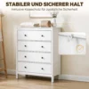 Kommode Mit 4 Schubladen, Moderne Schlafzimmerkommode, Mit Leichtgängigen Schubladen, 74 X 35 X 97 Cm, Weiß