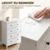 Kommode Mit 4 Schubladen, Moderne Schlafzimmerkommode, Mit Leichtgängigen Schubladen, 74 X 35 X 97 Cm, Weiß