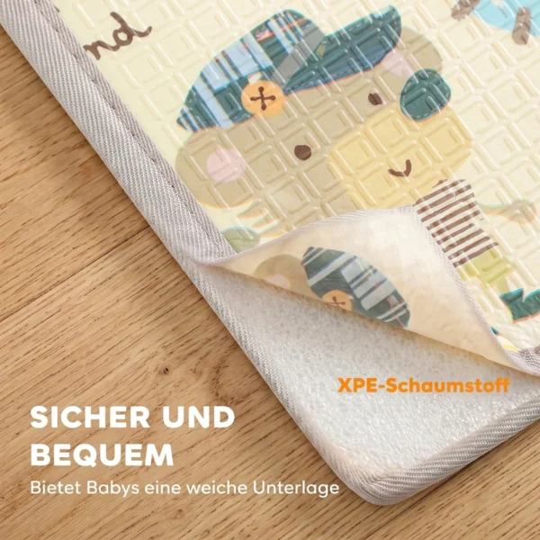 Krabbelmatte Faltbar Beidseitig Spielmatte Baby Mit Fuchsmotiv 200 X 150 Cm Rutschfest Wasserdicht Für Kinder 0 3 Jahre