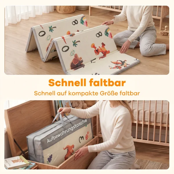 Krabbelmatte Faltbar Beidseitig Spielmatte Baby Mit Tiermotiv 200 X 150 Cm Rutschfest Wasserdicht Für Kinder 0 3 Jahre