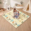 Krabbelmatte Faltbar Beidseitig Spielmatte Baby Mit Waldtieren & Naturmotiv 200 X 180 Cm Für Kinder 0 3 Jahre