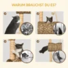 Krabpaal 101 Cm Kattentoren In Girafontwerp, Met Hol, Speelbal, Jutestammen Voor Middelgrote Katten Tot 5 Kg