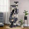 Krabpaal 173 Cm Kattentoren Met Hol, Sisalstammen, Groot Platform, Meerlaags Donkergrijs