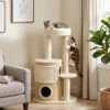 Krabpaal Met 2 Verdiepingen Krabton, Kattenboom Met Sisal Krabpaal, Platform Sisalbord Speelbal, Voor Katten 5kg