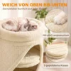 Krabton 75 Cm Hoog Ø 35 Cm 4 Laagse Kattenton Met 3 Holen, Afneembaar Wasbaar Pluche Bed Sisal Kraboppervlak
