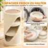 Krabton 75 Cm Hoog Ø 35 Cm 4 Laagse Kattenton Met 3 Holen, Afneembaar Wasbaar Pluche Bed Sisal Kraboppervlak
