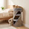 Krabton 75 Cm Hoog Ø 35 Cm 4 Traps Kattenton Met 3 Grotten, Afneembaar Wasbaar Pluche Bed Sisal Kraboppervlak