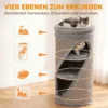 Krabton 75 Cm Hoog Ø 35 Cm 4 Traps Kattenton Met 3 Grotten, Afneembaar Wasbaar Pluche Bed Sisal Kraboppervlak