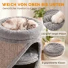 Krabton 75 Cm Hoog Ø 35 Cm 4 Traps Kattenton Met 3 Grotten, Afneembaar Wasbaar Pluche Bed Sisal Kraboppervlak