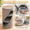 Krabton 75 Cm Hoog Ø 35 Cm 4 Traps Kattenton Met 3 Grotten, Afneembaar Wasbaar Pluche Bed Sisal Kraboppervlak