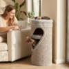 Krabton 75 Cm Hoog Ø 35 Cm 4 Traps Kattenton Met 3 Grotten, Afneembaar Wasbaar Pluche Bed Sisal Kraboppervlak