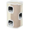 Krabton Voor Katten, Kattenboom, 3 Niveaus, Robuust, Zachte Pluche, Toevluchtsoord, Beige