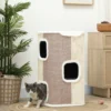 Krabton Voor Katten, Kattenboom, 3 Niveaus, Robuust, Zachte Pluche, Toevluchtsoord, Beige
