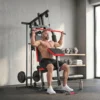 Kraftstation Fitnessstation Met Latzug, Butterflystang, Verstelbare Preacher Bank, Beentrainer, Tot 120kg Zwart+Rood