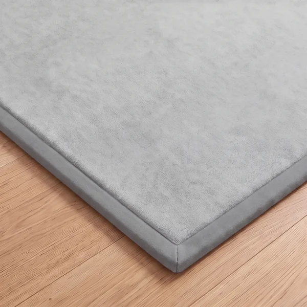 Kruipmat 3 Cm Dikke Speelmat Baby Met Zachte Flanel 127 X 127 Cm Antislip Waterafstotend Lichtgrijs