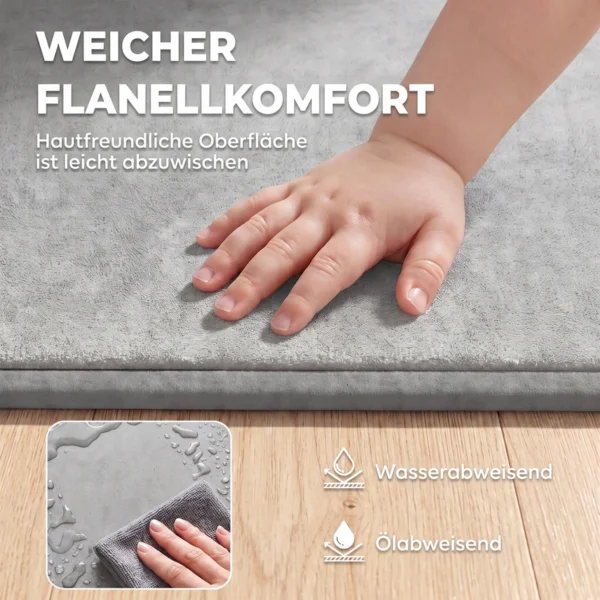 Kruipmat 3 Cm Dikke Speelmat Baby Met Zachte Flanel 127 X 127 Cm Antislip Waterafstotend Lichtgrijs