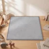 Kruipmat 3 Cm Dikke Speelmat Baby Met Zachte Flanel 127 X 127 Cm Antislip Waterafstotend Lichtgrijs